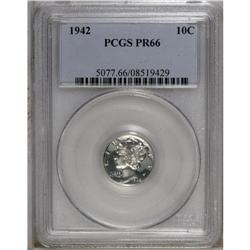 1942 10C PR66 PCGS. A brilliant silver-white example t 