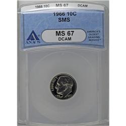 1966 10C SMS MS67 Deep Cameo ANACS. This attractive pi 