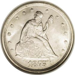 1875-S 20C MS65 NGC. MPD-004. One of at least three mi 