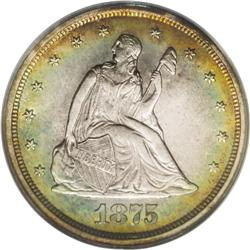 1875-S 20C MS66 PCGS. RPM # 1. The mintmark was first 