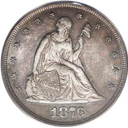 1876 20C MS65 PCGS. Richly toned in antique-copper, ro 