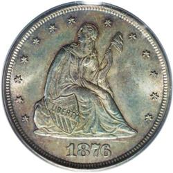 1876 20C MS66 PCGS. Second year of issue for this odd 