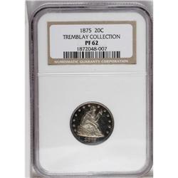 1875 20C PR62 NGC. Ex: Tremblay Collection. A colorful 