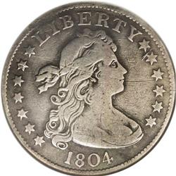 1804 25C --Plugged, Whizzed--ANACS. Fine 12 Details. B- 