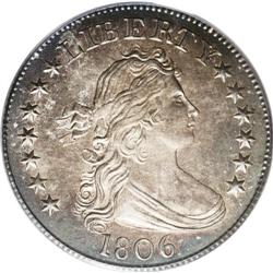 1806 25C MS64 PCGS. B-10, R.5. Beautifully patinated i 