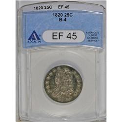 1820 25C Small 0 XF45 ANACS. B-4, R.2. The surfaces ar 