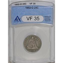 1852-O 25C VF35 ANACS. A Choice and moderately worn ex 