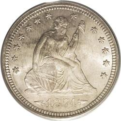 1874-S 25C Arrows MS66 PCGS. Examples of this issue ar 