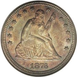 1876-CC 25C MS65 NGC. The Type One Reverse, which has 