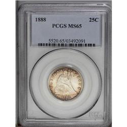 1888 25C MS65 PCGS. The devices are untoned, though th 