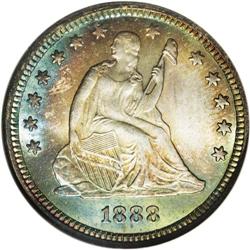1888 25C MS67 S NGC. This amazing piece has frosty si 