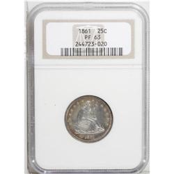 1861 25C PR63 NGC. Type Two Obverse and Reverse. A wel 