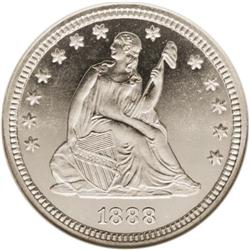 1888 25C PR66 Cameo NGC. A stunningly beautiful, all-w 