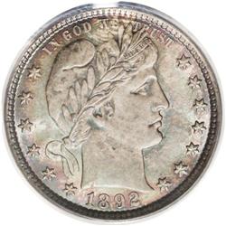 1892 25C MS67 PCGS. Type One Reverse. Only a few other 