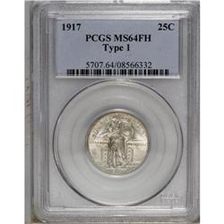 1917 25C Type One MS64 Full Head PCGS. Choice and high 