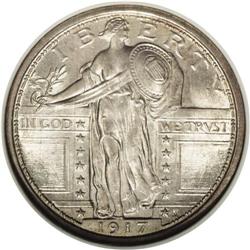 1917 25C Type One MS67 Full Head NGC. Virtually full, 