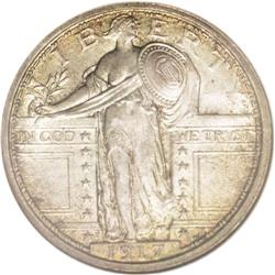 1917-D 25C Type One MS65 Full Head NGC. This Gem has s 