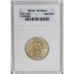 1921 25C --Cleaned--ANACS. MS60 Details. No trace of we 