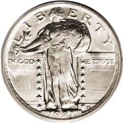 1921 25C MS65 PCGS. This is a brilliant Standing Liber 