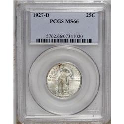 1927-D 25C MS66 PCGS. A patch of cherry-red patina app 
