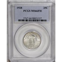 1928 25C MS66 Full Head PCGS. Pale blue and sea-green 