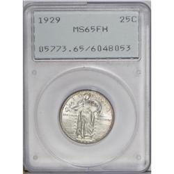 1929 25C MS65 Full Head PCGS. Pale golden-brown freckl 