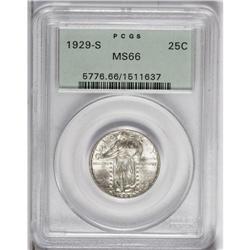 1929-S 25C MS66 PCGS. A thoroughly lustrous and lightl 