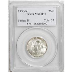 1930-S 25C MS65 Full Head PCGS. Traces of golden-tan p 