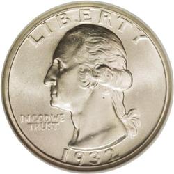 1932-D 25C MS64 NGC. Both sides of this near-Gem are f 