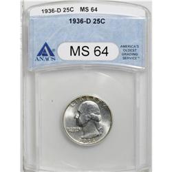 1936-D 25C MS64 ANACS. While the 1932 was saved in qua 