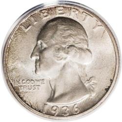 1936-D 25C MS66 PCGS. This is a scarce key date issue 