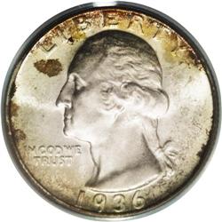 1936-D 25C MS67 PCGS. The 1936-D Washington quarter is 