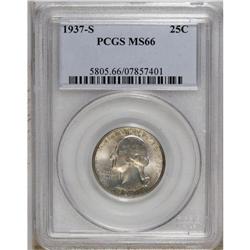 1937-S 25C MS66 PCGS. Vibrant almond-gold and powder-b 