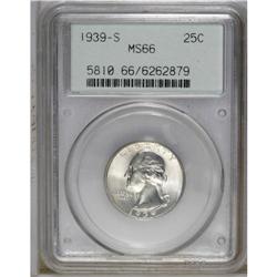 1939-S 25C MS66 PCGS. A solidly struck example with lo 