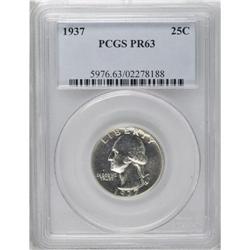 1937 25C PR63 PCGS. A deeply reflective specimen with 