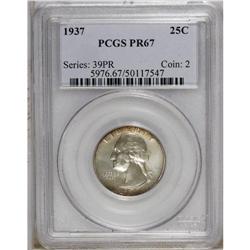 1937 25C PR67 PCGS. Heavy silver-gray patina covers mu 