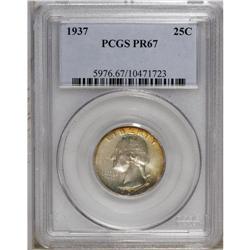 1937 25C PR67 PCGS. This Superb Gem is moderately refl 