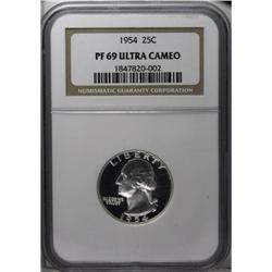 1954 25C PR69 Ultra Cameo NGC. Strong contrast and ref 