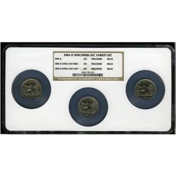 2004-D 25C Wisconsin Three-Variety Set MS65 NGC. The t 