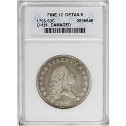 1795 50C 2 Leaves--Damaged--ANACS. Fine 12 Details. 