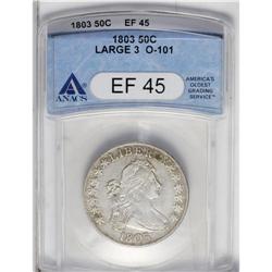 1803 50C Large 3 XF45 ANACS. O-101, R.3. This charming 