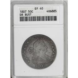 1807 50C Draped Bust XF40 ANACS. O-102, R.2. Dove-gray 