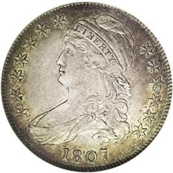 1807 50C Capped Bust, Large Stars AU50 NGC. O-114, R.3 