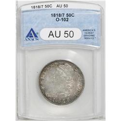 1818/7 50C Small 8 AU50 ANACS. O-102, R.2. A lightly w 