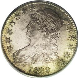 1829 50C MS64 PCGS. O-105, R.1. Dusky almond-gold and 