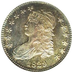 1829 50C MS65 NGC. O-105a, R.1. Dramatic aquamarine an 