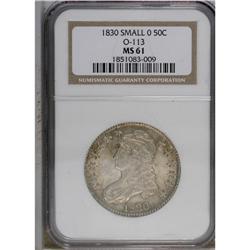 1830 50C Small 0 MS61 NGC. O-113, R.2. Solidly struck 
