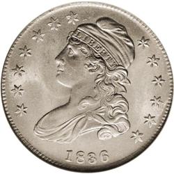 1836 50C Lettered Edge MS64 NGC. O-114, R.2. Star 7 is 