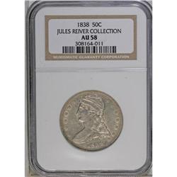 1838 50C AU58 NGC. Ex: Jules Reiver Collection. A trac 
