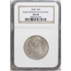 1838 50C AU58 NGC. Ex: Jules Reiver Collection. A soli 